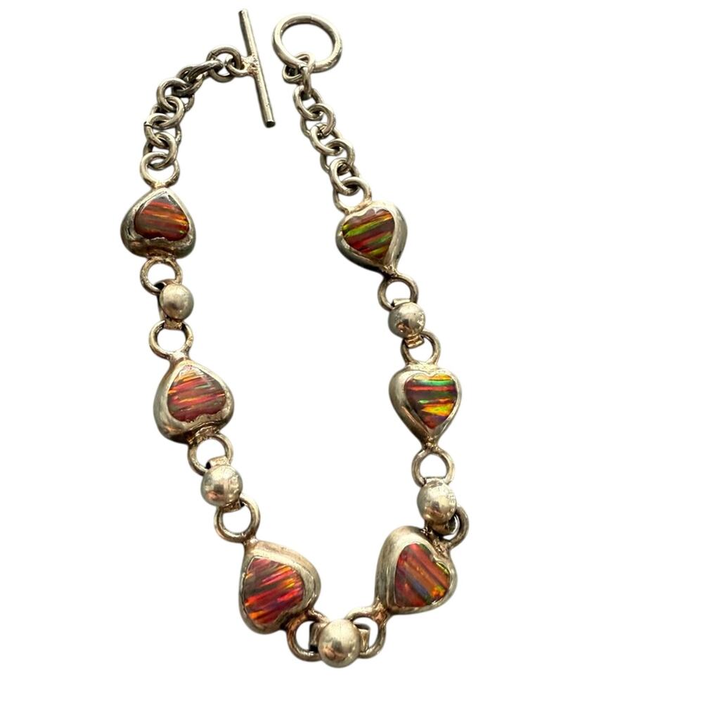 925 Sterling Silver Hearts Bracelet
